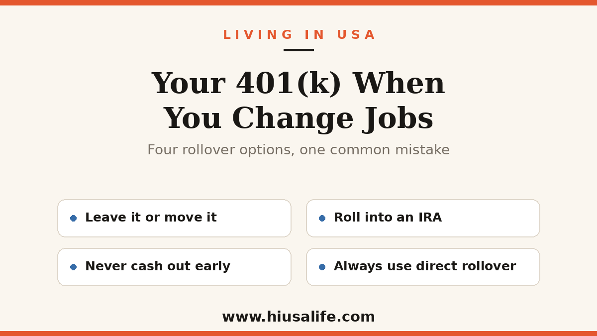 What to Do With Your 401(k) When You Change Jobs (2026): Rollover Options Explained