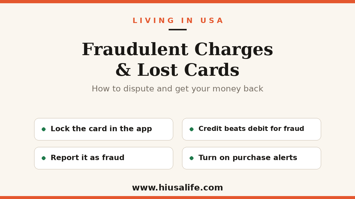 Fraudulent Charges and Lost Cards in the USA (2026): How to Dispute and Get Your Money Back