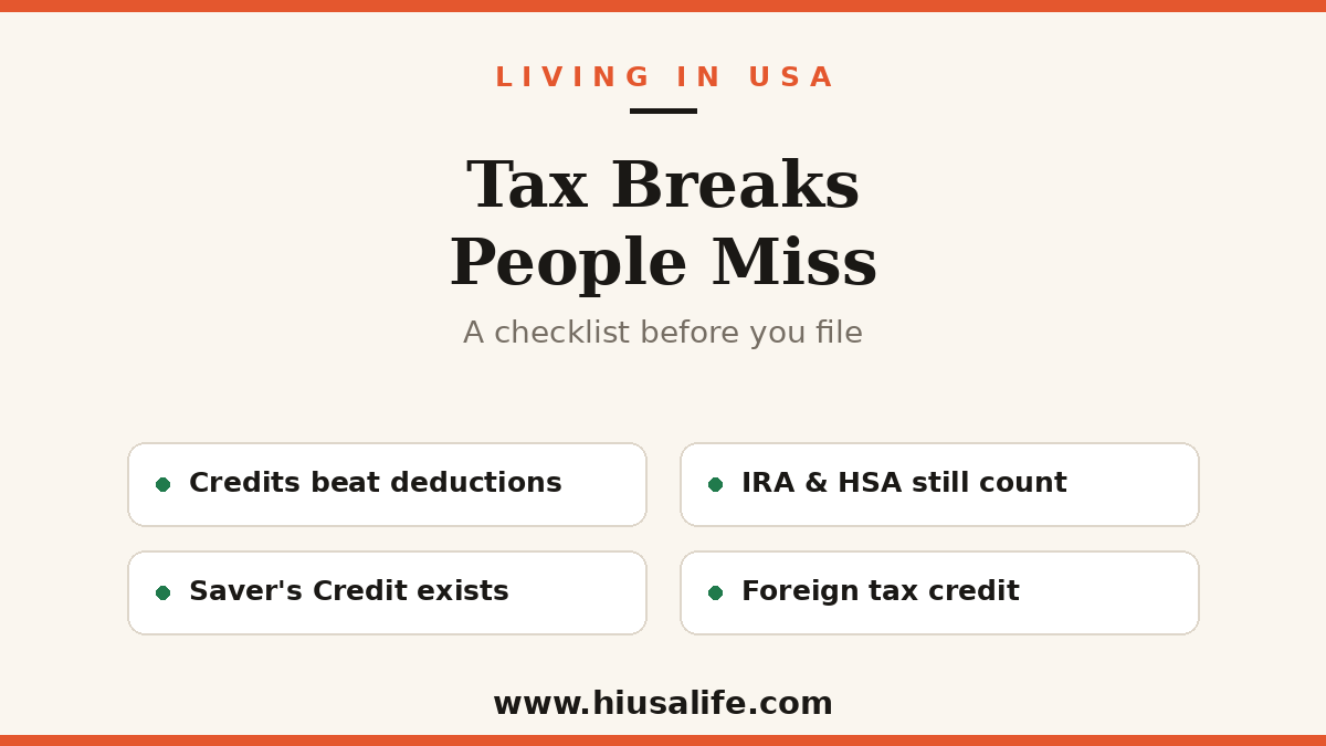Tax Deductions and Credits People Miss (2026): A Checklist Before You File